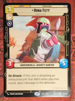 Star Wars Unlimited Promo Boba Fett Oversized Card with Free Shipping - Image 2