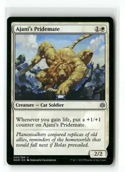 Ajani's Pridemate 4 Uncommon War of the Spark Magic: The Gathering Near Mint - Image 1