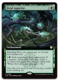 Feral Appetite (Extended Art) #86 NM Commander: Secrets of Strixhaven Magic MTG - Image 1