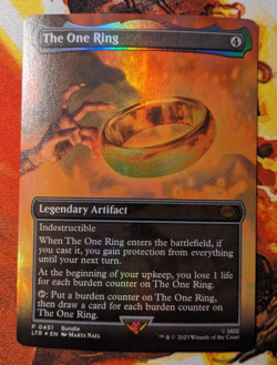 MTG The One Ring (Borderless) # 451 Promo Foil - The Lord of the Rings NM - Image 1