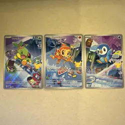 Pokemon First Partner Sinnoh region, Turtwig Chimchar Piplup 3-Card Lot English - Image 2