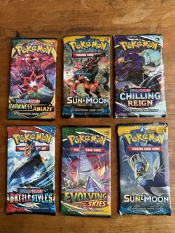 Pokemon TCG 6-Pack English Booster Lot: Darkness Ablaze, Evolving Skies - Image 1