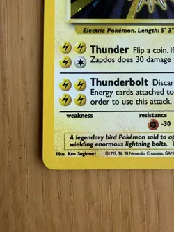 Zapdos 20/130 Holo Rare Pokemon Base Set 2 WOTC 2000 - Image 4
