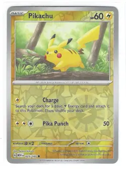 Pikachu 025/165 Pokemon SV: Scarlet & Violet 151 Reverse Holo - NM - Image 1