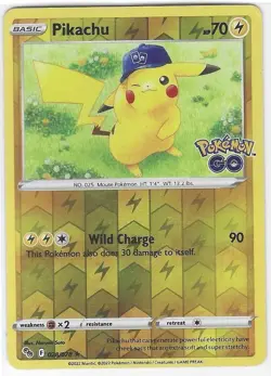 Pikachu (28) 028/078 Pokemon GO Reverse Holo Rare - LP - Image 1