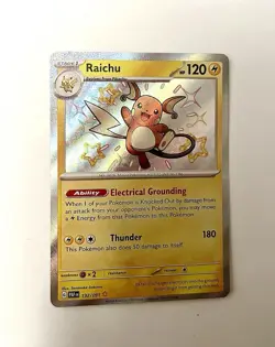 Pokemon TCG Shiny Raichu SV: Paldean Fates 132/091 Shiny Rare Holo English - Image 1