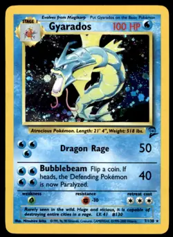 Gyarados 7/130 Holo Rare Base Set 2 Pokemon Holo Moderately Played - Image 1