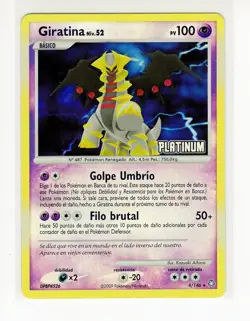 ~ESP~ SPANISH Giratina Platinum 4/146 Reverse Holo Burger King Pokemon Card (g3) - Image 1
