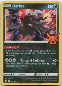 Pokemon Darkrai 105/189 Holo P Trick or Trade BOOster Holo LP - Image 1