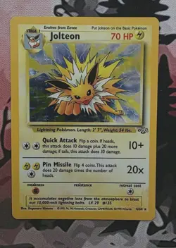 Jolteon - 4/64 - Holo Rare - Unlimited Edition Jungle Pokemon LP+ Vintage WOTC - Image 1