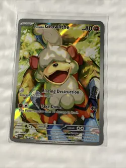 Pokemon TCG Hisuian Growlithe 181/167 Twilight Masquerade IR Full Art Holo - Image 1