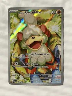Pokemon TCG Hisuian Growlithe 181/167 Twilight Masquerade IR Full Art Holo - Image 2