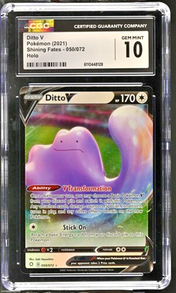 ⭐ CGC 10 Ditto V 050/072 Shining Fates Holo 050 Pokemon 2021 English - Image 1