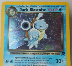 Dark Blastoise 3/82 Rare Holo Team Rocket Set Pokemon Creases see Pics HP/DMG - Image 2