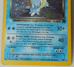 Dark Blastoise 3/82 Rare Holo Team Rocket Set Pokemon Creases see Pics HP/DMG - Image 3