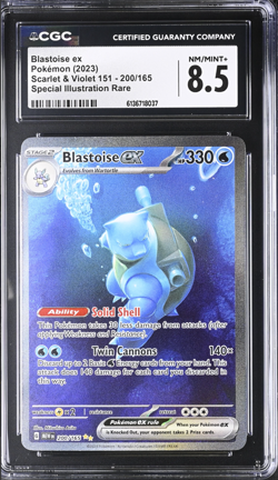 Pokemon Blastoise ex 200/165 SV 151 Special Illustration Rare Holo CGC 8.5 - Image 1