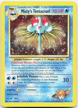 Pokemon TCG Misty's Tentacruel Gym Heroes Holo Rare 010/132 Unlimited Holo - Image 1