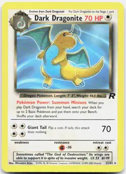 Pokemon TCG Dark Dragonite (22) Team Rocket Rare 22/82 Unlimited - Image 1