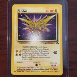 Pokemon TCG Zapdos Fossil Unlimited Non-Holo Rare 30/62 NM - Image 1