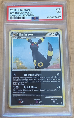 Pokemon TCG Umbreon Call of Legends Holo Rare Stage 1 Darkness 22/95 PSA 7 2011 - Image 1