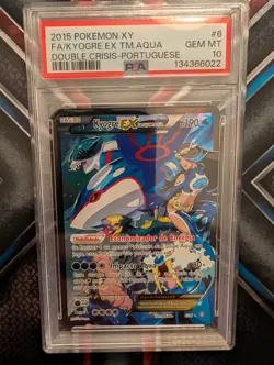 Pokemon Team Aqua's Kyogre EX Double Crisis Full Art #6 Portuguese PSA 10 - Image 1
