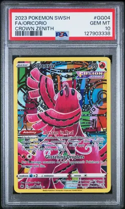 2023 POKEMON SWORD & SHIELD CROWN ZENITH #GG04 FULL ART/ORICORIO PSA 10 - Image 1