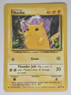Pikachu 58/102 C Pokemon Base Set Unlimited - Image 1