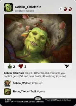 MTG Goblin Chieftain (1615) - Rainbow Foil, Light Play, English Secret Lair Drop - Image 1