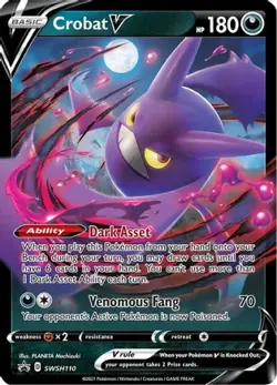 Crobat V SWSH110 Holo Promo Sword & Shield Promo Pokemon Near Mint - Image 1