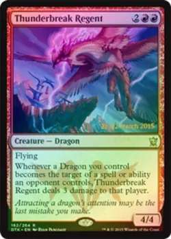 MTG Thunderbreak Regent - Foil - Prerelease Promo, Light Play, English Promo: Pr - Image 1