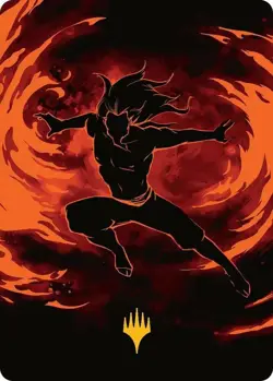 1 x Ozai, the Phoenix King Art Card - Gold-Stamped Planeswalker Symbol - Art Ser - Image 1