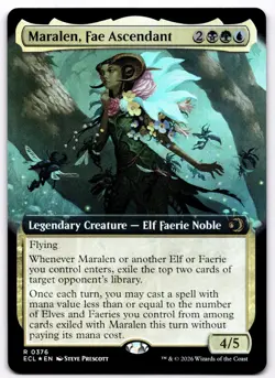Maralen, Fae Ascendant (Extended Art) 376 Lorwyn Eclipsed Foil NM Magic MTG - Image 1