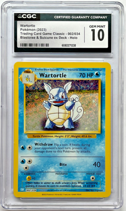 POKEMON CLASSIC WARTORTLE HOLO - #002/034 - 10 GEM/MINT - Image 1