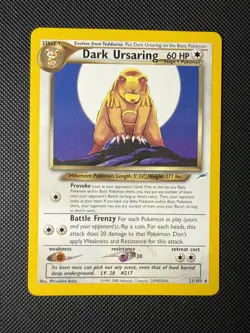 NM Dark Ursaring 21/105 Neo Destiny Non Holo Rare Pokemon Card - Image 2