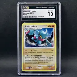 2009 Pokemon TOXICROAK 11 Holo Rare Arceus CGC 10 Gem Mint POP 5 - Image 1