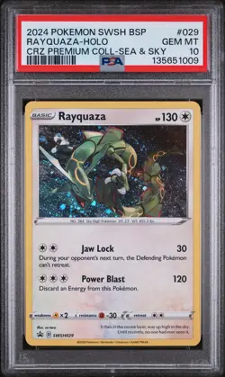 2024 POKEMON SWSH BLACK STAR PROMO #029 RAYQUAZA-HOLO PSA 10 - Image 1