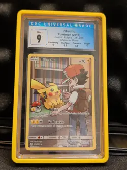 Pokemon Pikachu 241/236 Alt Art Secret Rare Cosmic Eclipse Sun & Moon CGC 9 - Image 1