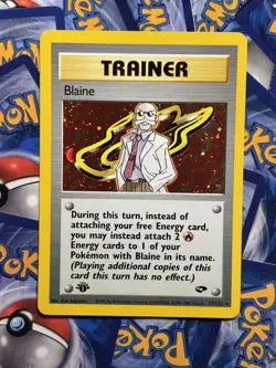 Pokemon Blaine 17/132 Gym Challenge Holo 1st Ed. - Bald And Beautiful - Image 1