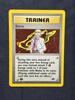 Pokemon Blaine 17/132 Gym Challenge Holo 1st Ed. - Bald And Beautiful - Image 2