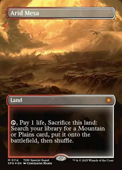 MTG Arid Mesa - Dragonscale Foil - Borderless, NM-Mint, English Special Guests - Image 1