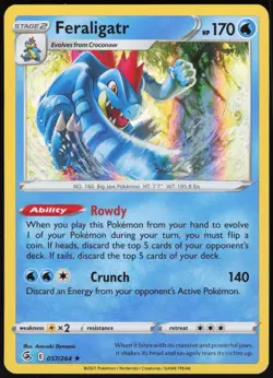 Feraligatr 057/264 Holo Rare Fusion Strike Pokemon Near Mint - Image 1