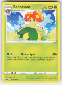Bellossom 003/159 Rare Crown Zenith Pokemon Near Mint - Image 1