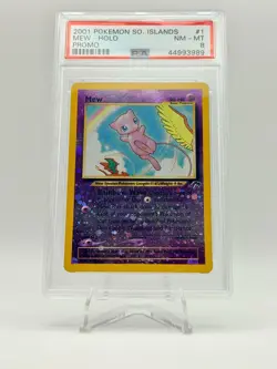 2001 POKEMON SOUTHERN ISLANDS REVERSE HOLO MEW PROMO 1/18 PSA 8 - Image 1