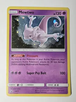 Mewtwo Holo Pokemon Sun & Moon Black Star Promo #SM77 - Image 1