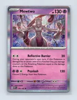 Mewtwo 150/165 Rare 151 Pokemon Holo Near Mint - Image 1