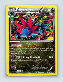 Hydreigon 74/119 Holo Rare Phantom Forces Pokemon Reverse Holo Lightly Played - Image 1