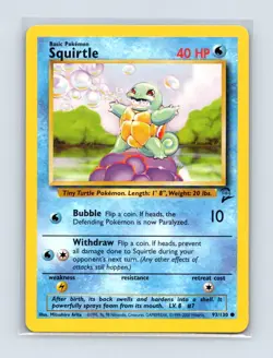 Squirtle 93/130 Common Base Set 2 Pokemon Lightly Played - Image 1