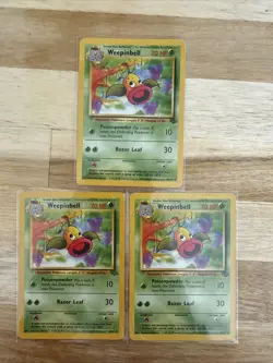 3 Weepinbell 48/64 Uncommon Jungle Pokemon Unlimited Lightly Played - Image 1