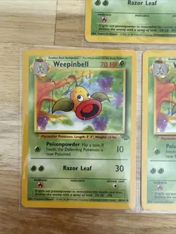 3 Weepinbell 48/64 Uncommon Jungle Pokemon Unlimited Lightly Played - Image 3