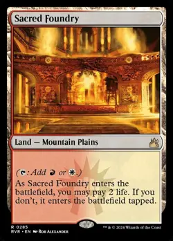 MTG Sacred Foundry - Foil, NM-Mint, English Ravnica Remastered - Image 1